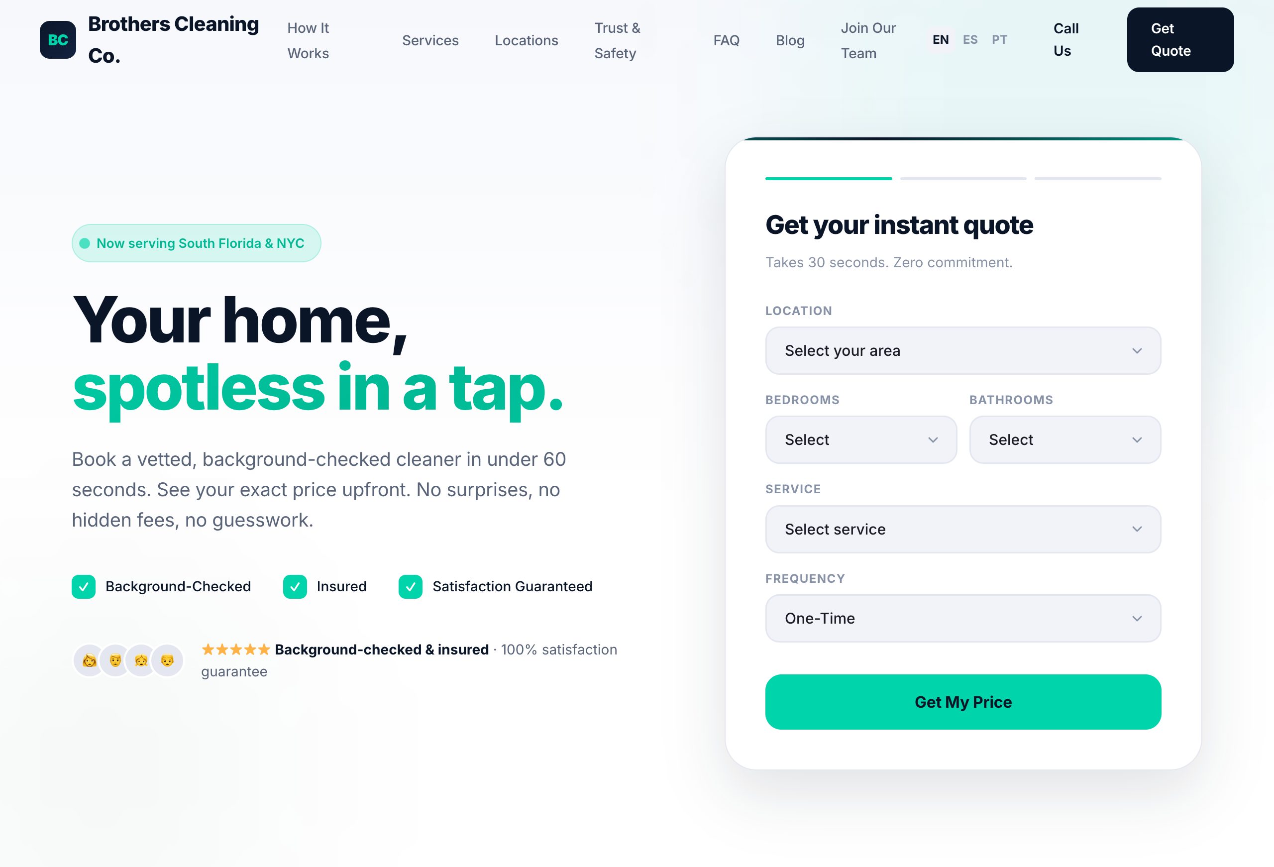 Brothers Cleaning Co. website